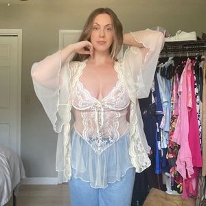 Vintage Lingerie Top and Shawl